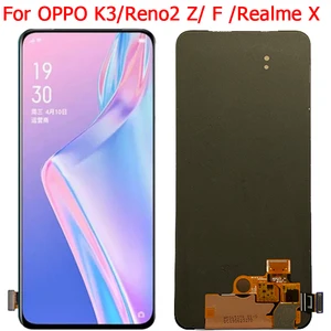 6 53 realme x lcd for oppo k3reno2 zreno2 f lcd display screen with frame reno 2f reno 2z display digitizer touch panel free global shipping