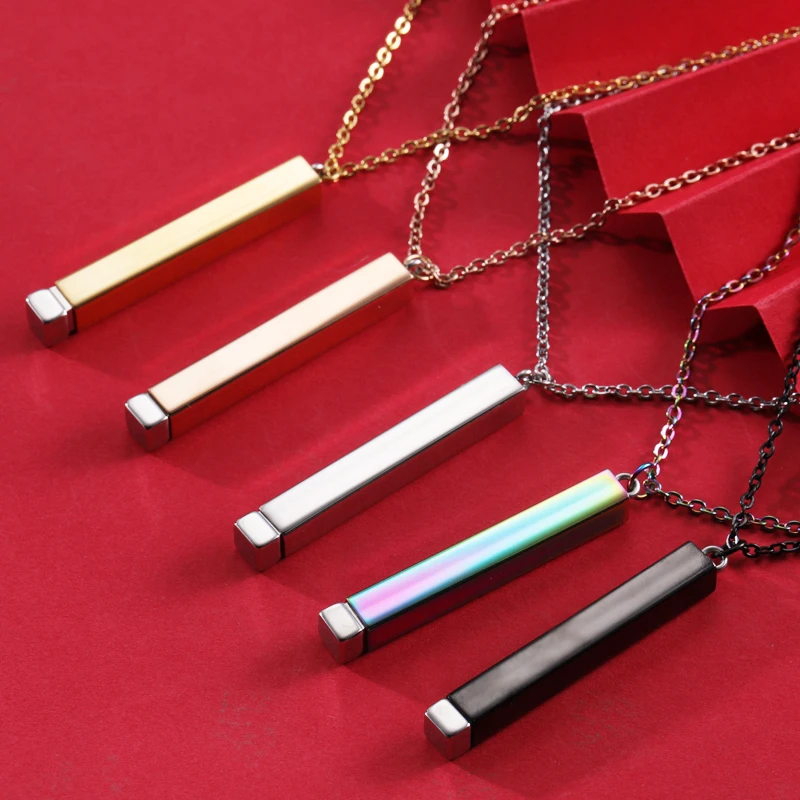 

20Pcs/Lot 45cm Hidden Pendant Necklace Mirror Polish Stainless Steel Cable Chain Necklace For Women's Men's Lovers Gifts Jewelry