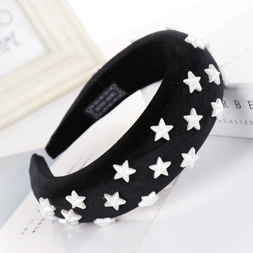 Punk Women Velvet Star Hairbands Princess Queen Halloween NightClub Hairwear Soft Wear Headbands |