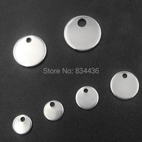 200pcs gold color round shape little charm tags stainless steel necklace bracelet small pendant jewelry accessories DIY parts | Украшения и