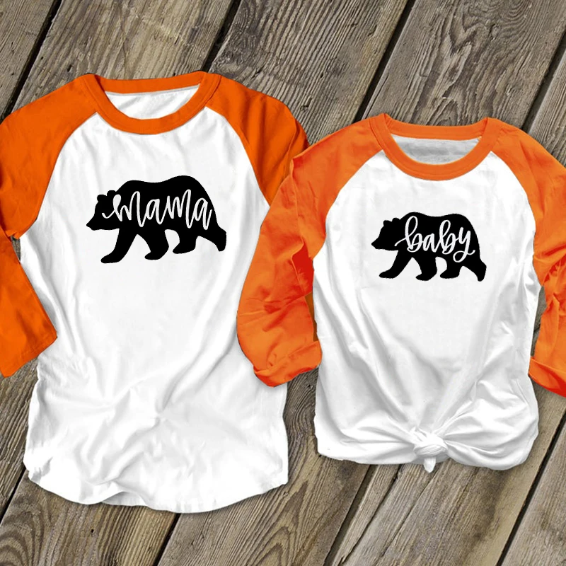 

Mama Bear Christmas Clothes Matching Family Outfits Baby Girl 2020 Big Sister Casual Print Tshirts Clothing Thanksgiving New