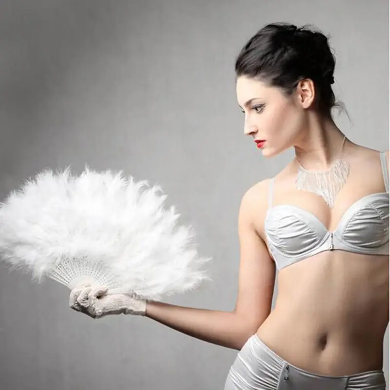 1pcs High Quality Fluffy Feather Hand Fan Dance Stage Show Props Wedding Party Decoration | Дом и сад