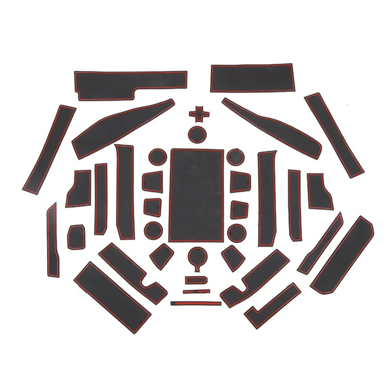 

For Ford F150 2021 Accessories Non-Slip Cup Holder Insert Center Console Shifter Liner Trim Door Packet Mats 37Pcs