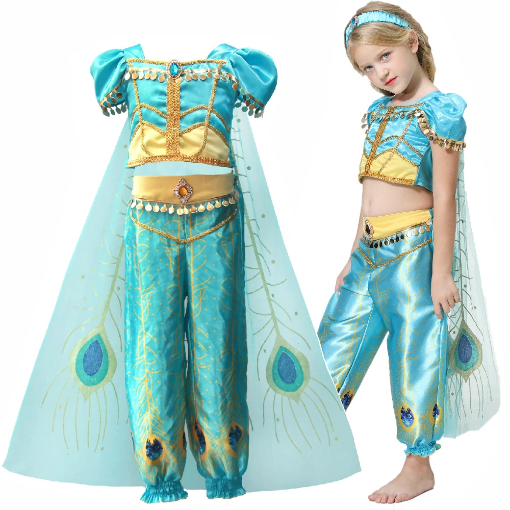 Для девочек с принцессой Жасмин платье костюм вечерние маскарадные костюмы