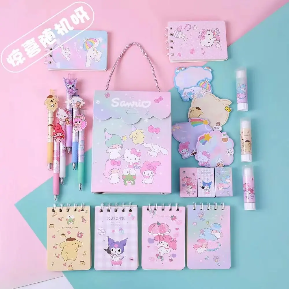 

Kawaii Portable Stationery Fortune Bag Gift Set Creative Student Neutral Pen Notepad School Supplies Blind Bag Stationery Suppli