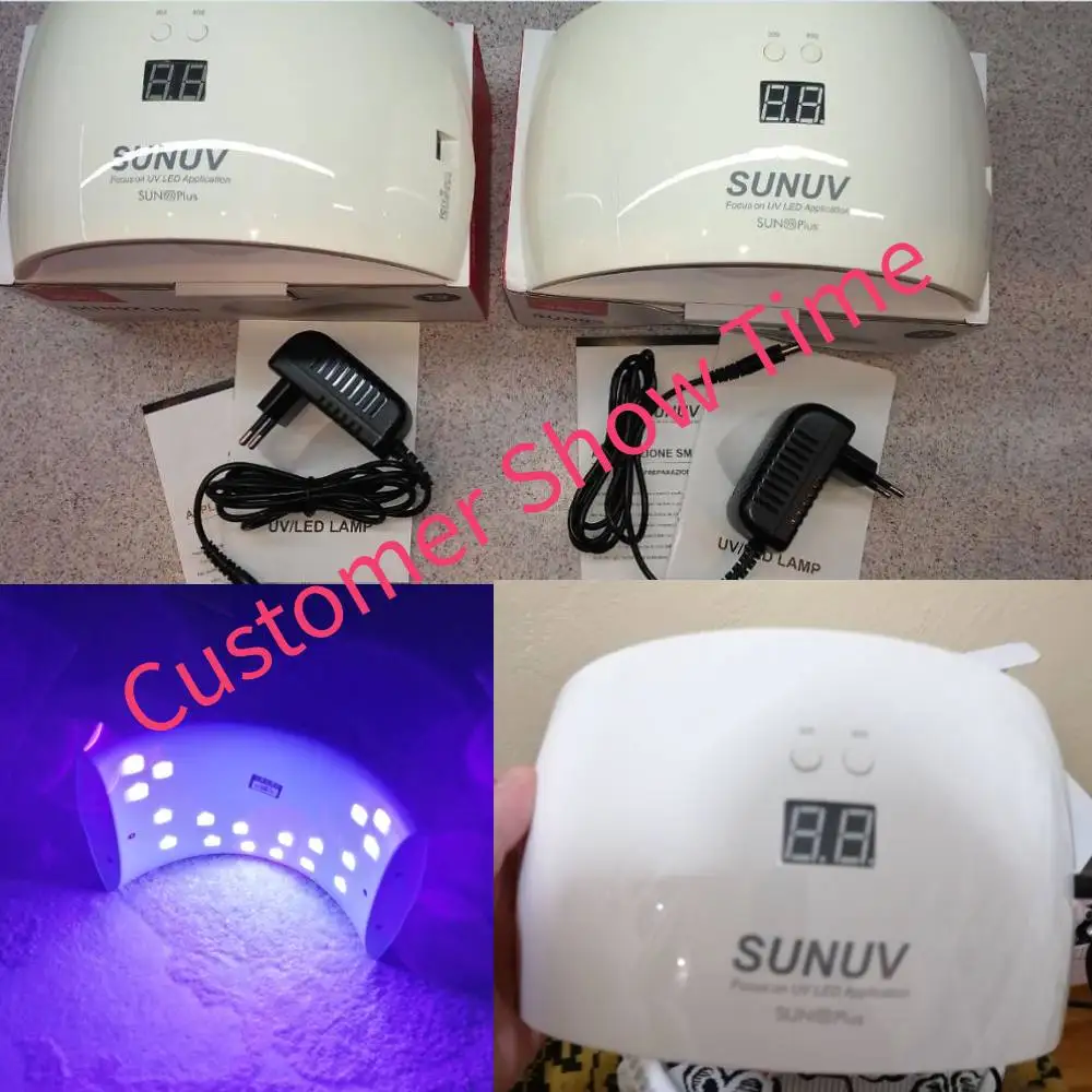 Сушилка для гель лака SUNUV SUN9X Plus УФ светодиодный лампа с ЖК дисплеем и кнопкой