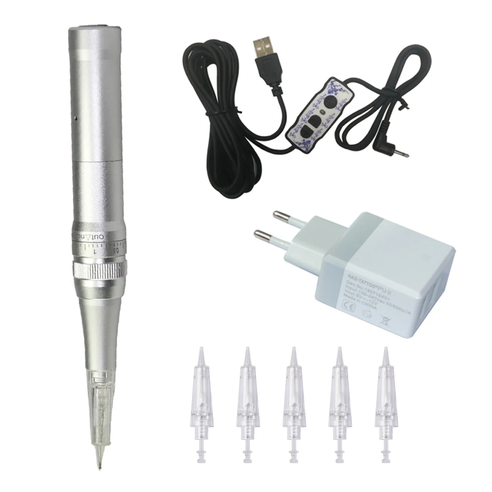 Tattoo Rotary Machine Permanent Makeup Cartridge Needle Easy Click Make-up Pen Dermografo Profissional for Eyebrow Lips