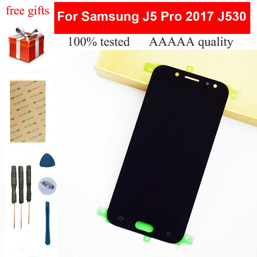 Для SAMSUNG GALAXY J530 LCD Регулируемый J530F J530FM SM J5 Pro 2017 сенсорный экран сенсор + ЖК дисплей