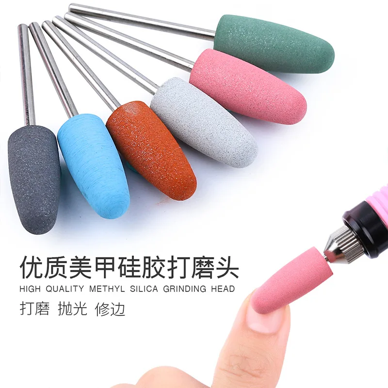 

6pcs Manicure silica gel grinding head set special grinding head brush tool polishing tool