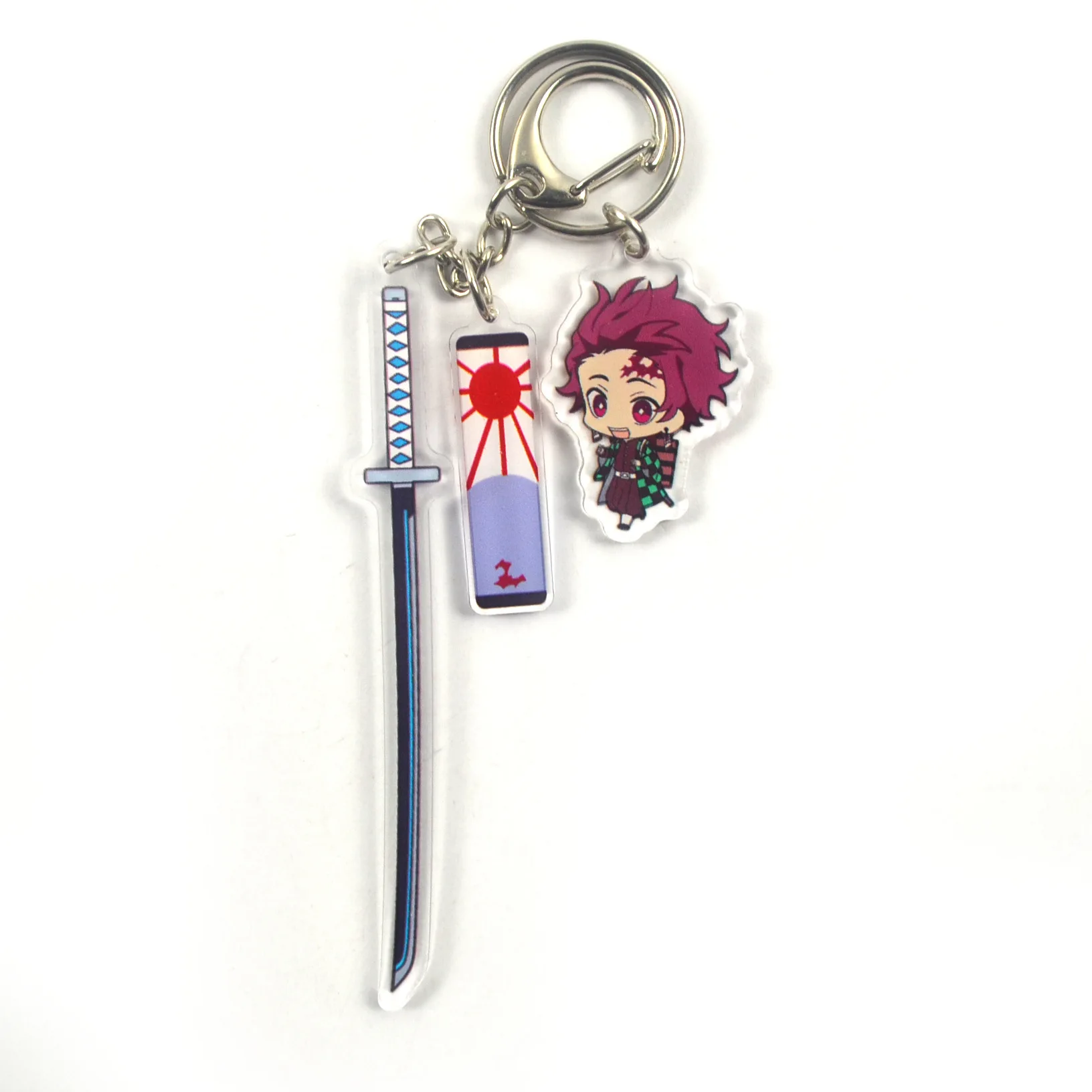 Cartoon Anime Demon Slayer Blade Cosplay Prop Accessory Keychain Kamado Tanjirou Nezuko Acrylic Key Chain Sword Keyring | Игрушки и