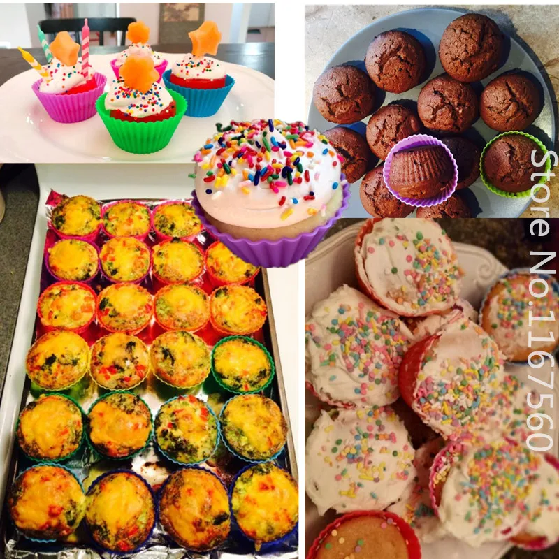 Форма для кексов 12 шт. 6 видов цветов круглая силиконовая коробка чашки торта