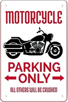 rosefinch stone motorcycle parking retro funny metal sheet signs wall decoration size8 x 12