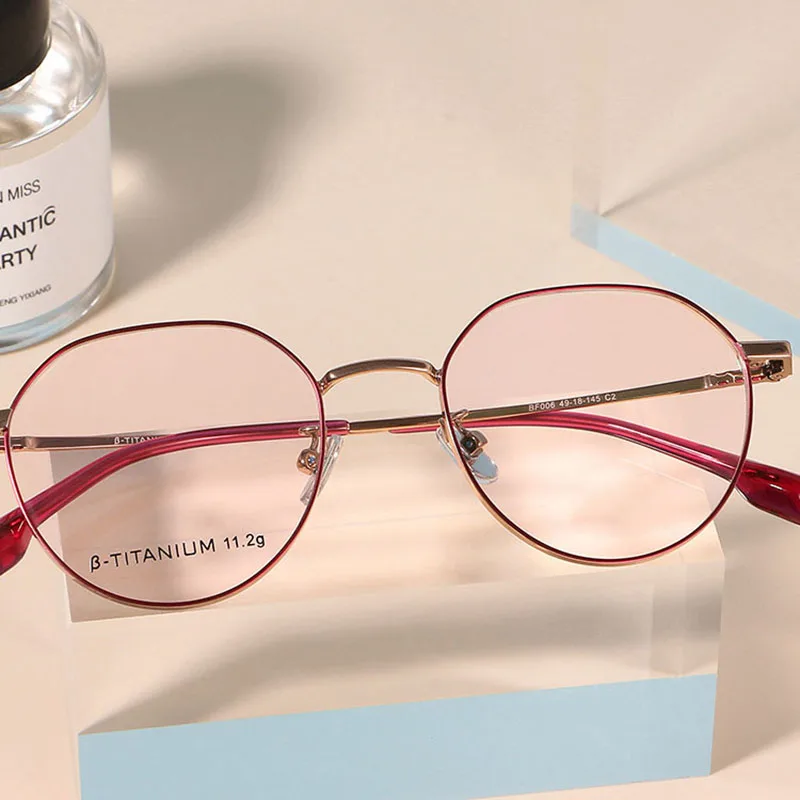

YPAY Pure Titanium Glasses Frame Female Retro Round Myopia Optical Glasses Frame Male 2021 New Prescription Glasses AA24