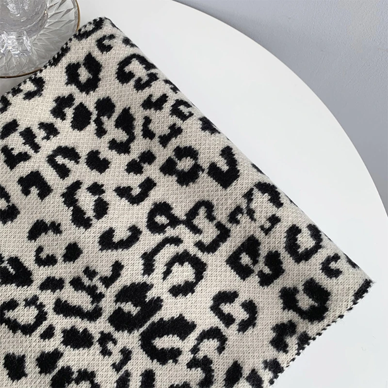 

Women Vintage Leopard Print Knitted Long Scarf Thicken Warm Shawl Wrap Blanket X5XA