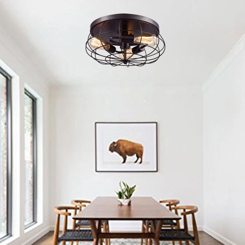 

3-Light Black Industrial Pendant Ceiling Light Fixture Chandelier Metal