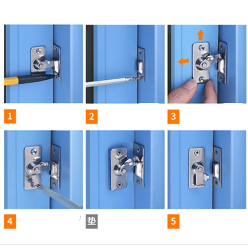 Stainless steel 90 degree right angle buckle / hook bolt lock for sliding doors Mini strong surface mount hardware locks | Обустройство