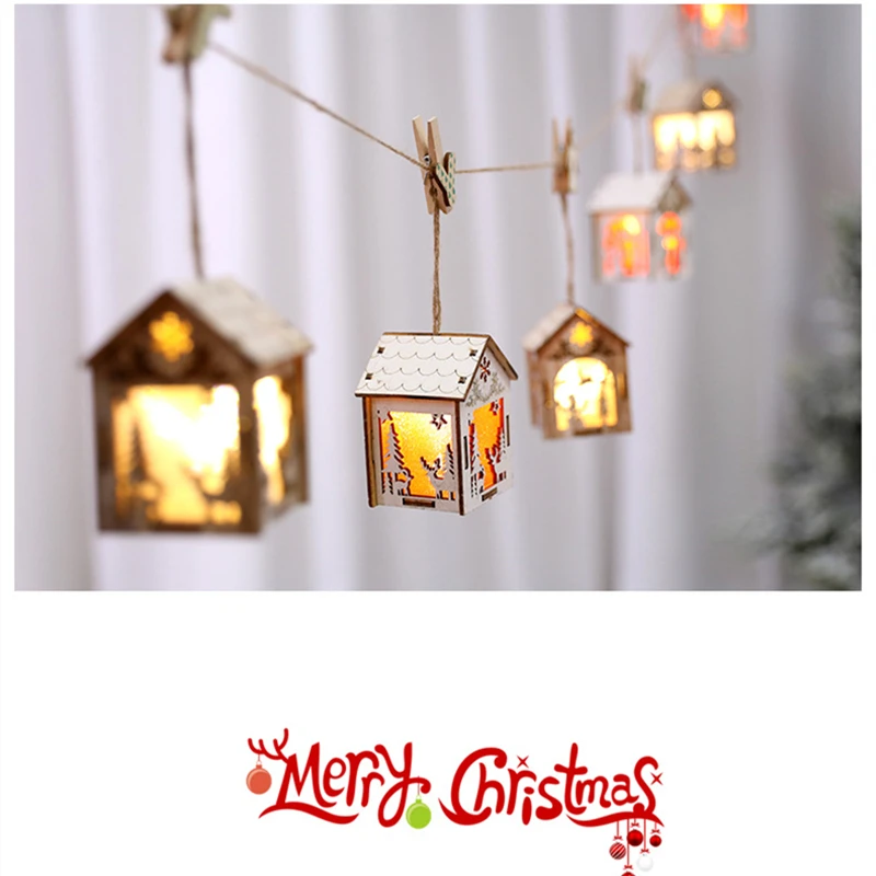 

DIY Craft Christmas House Snow House Light Cabin Christmas Tree Decoration Window Display Christmas Trees, Santa Claus Decoratio