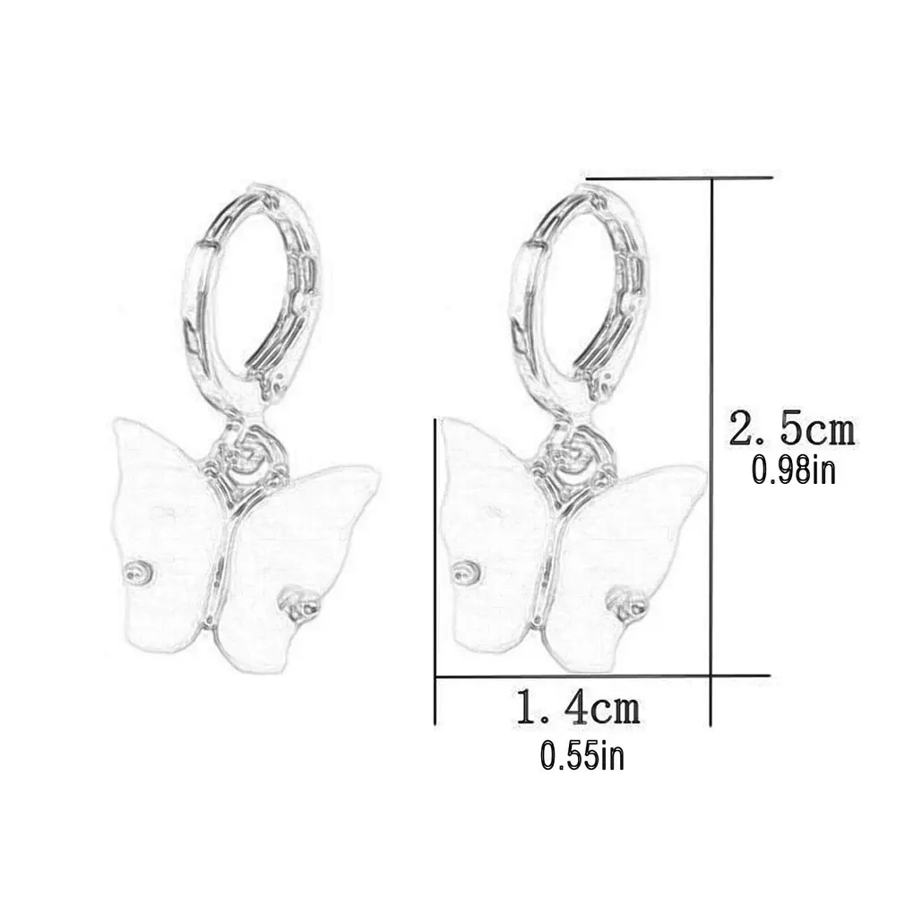 

Fashion Acrylic Butterfly Ear Stud Women Colorful Drop Earrings Women Retro Wild Earrings Dangle Jewelry Girl Pendant Oorbellen