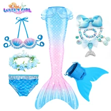 Mermaid Costume Dress with Fin for Girl Mermaid Tail Bikini Costume Cosplay Swimsuit Beach Party Dress Birthday Gift LovelyGirl