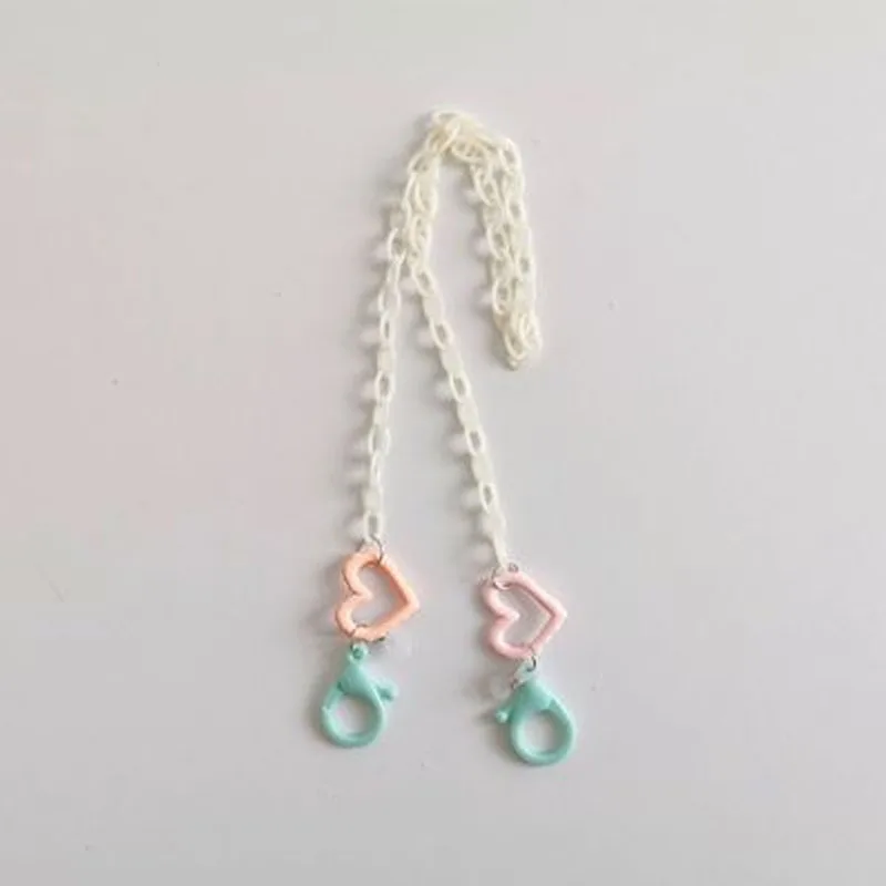 Красочные Акриловые звенья для девочек цепочка с подвеской в виде сердца