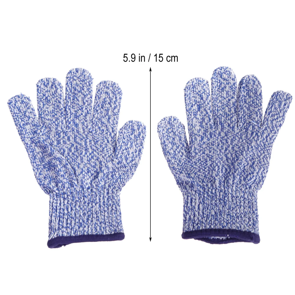 

1 Pair of Level 5 Cut Resistant Kids Hand Protection Safety Kitchen Tools for Cutting and Slicing (Blue, Size XS)