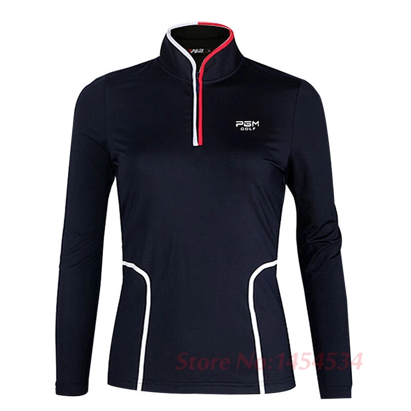 Леди Длинные рукава футболки сезон: весна–лето Для женщин молнии Гольф рубашка