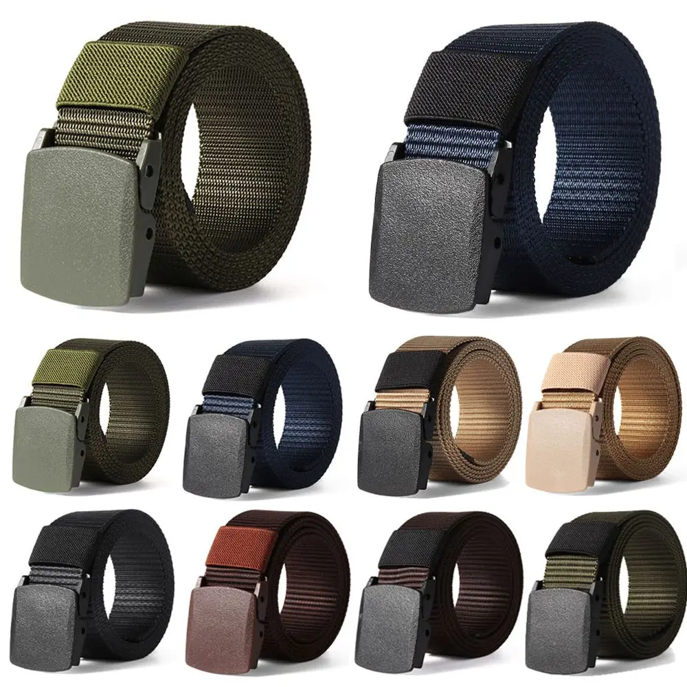 

Sports Classic Casual Metal-free Security Check Nylon Waist Belt Military Web Belt for Fat Man Tactical Waistband