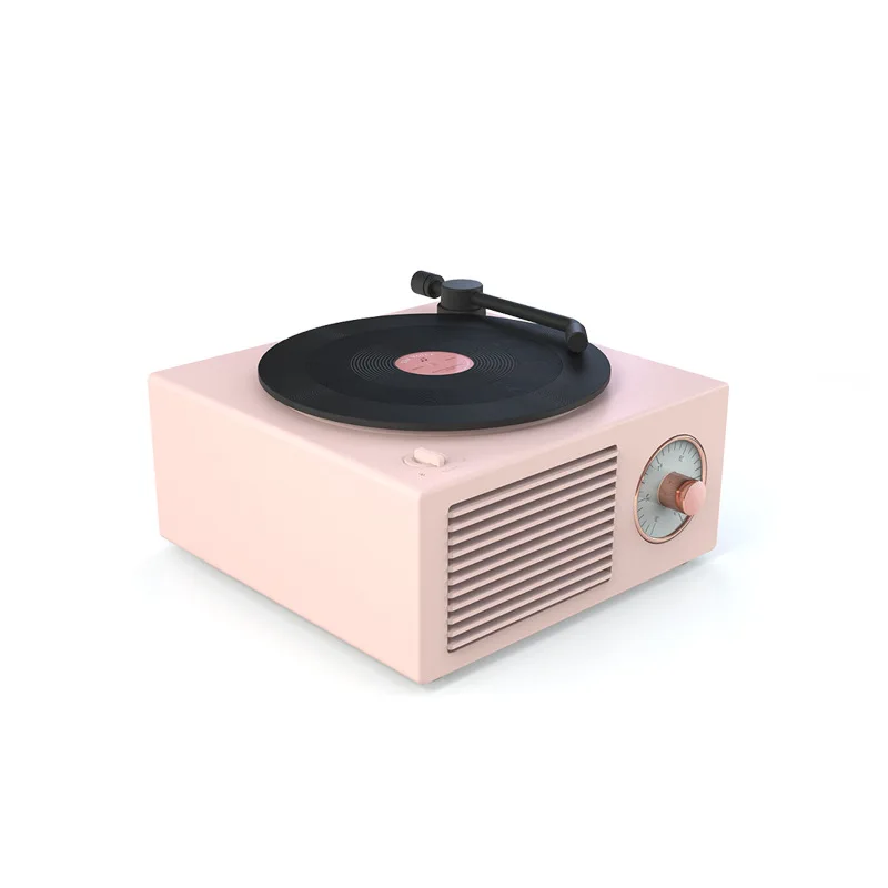 1pc Music Box Type Bluetooth Stereo Wireless Vintage Retro Microphone Speaker HIFI Aux Support Portable Record Player Shape | Электроника