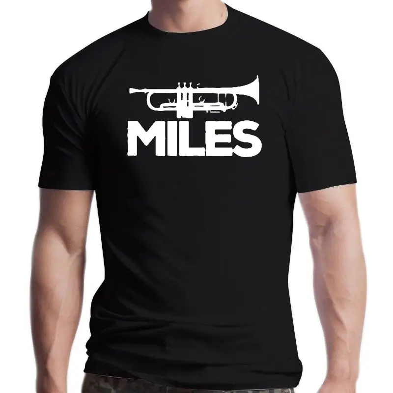 

New 2021 Miles Davis Trumpet Logo Printed T Shirt Men Summer Stylish Tee Shirt Round Collar Short Sleeve Cotton Tops Tees Plus S