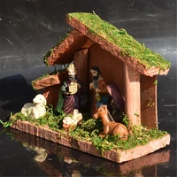 nativity scene baby jesus manger christmas crib figurines miniatures ornament church christmas gift home decor