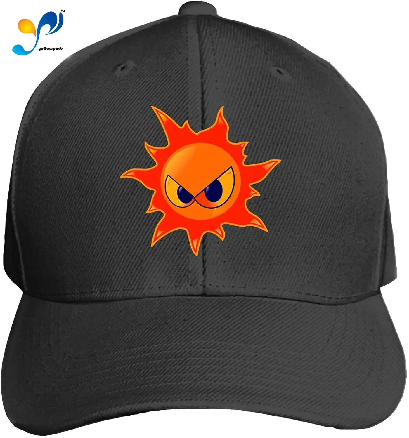 

Angry Burning Flames Sun Unisex Washed Twill Baseball Cap Adjustable Peaked Sandwich Hat