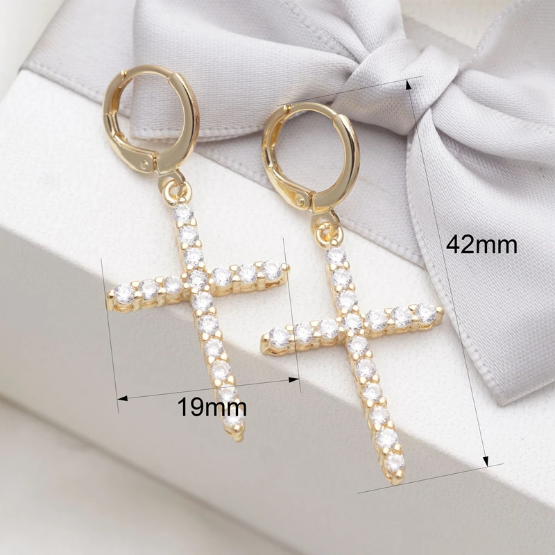 Женские длинные серьги с фианитами золотистые подвески подарочные украшения для