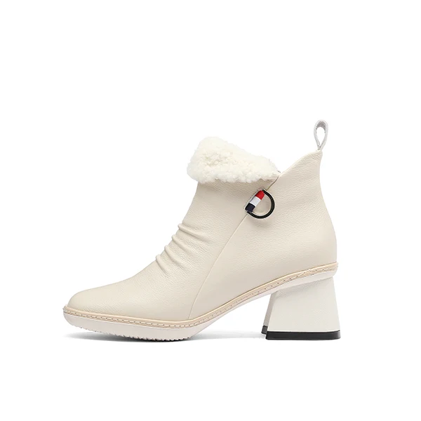 Pig skin beige SOPHITINA/модные ботинки специального дизайна; новые удобные ботинки из коровьей кожи высокого качества на квадратном каблуке; женские ботинки с квадратным носком; MO261 - Цвет: Pig skin beige