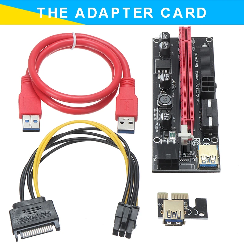 

Mayitr 1 шт. прочные Позолоченные разъемы USB3.0 GPU Райзер адаптер карта SATA кабель питания для ПК Компьютерные аксессуары
