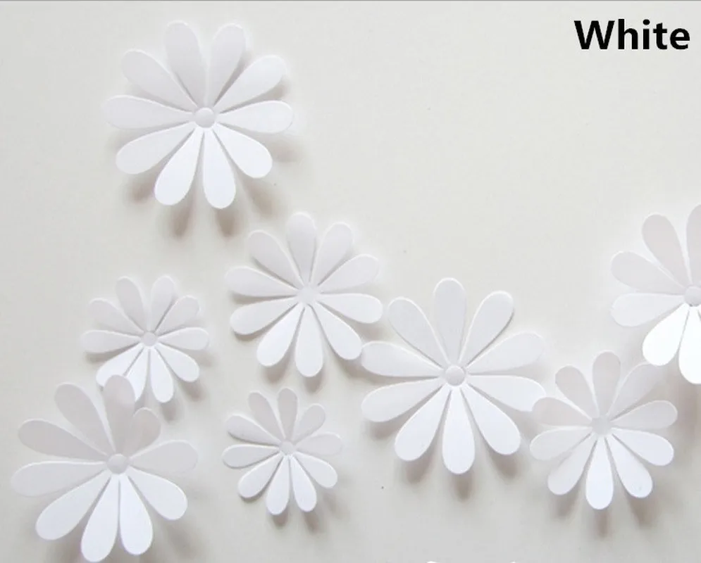 3D PVC Flower Wall Stickers Home Decor Decals for Kids Room TV Kitchen Sticker | Дом и сад