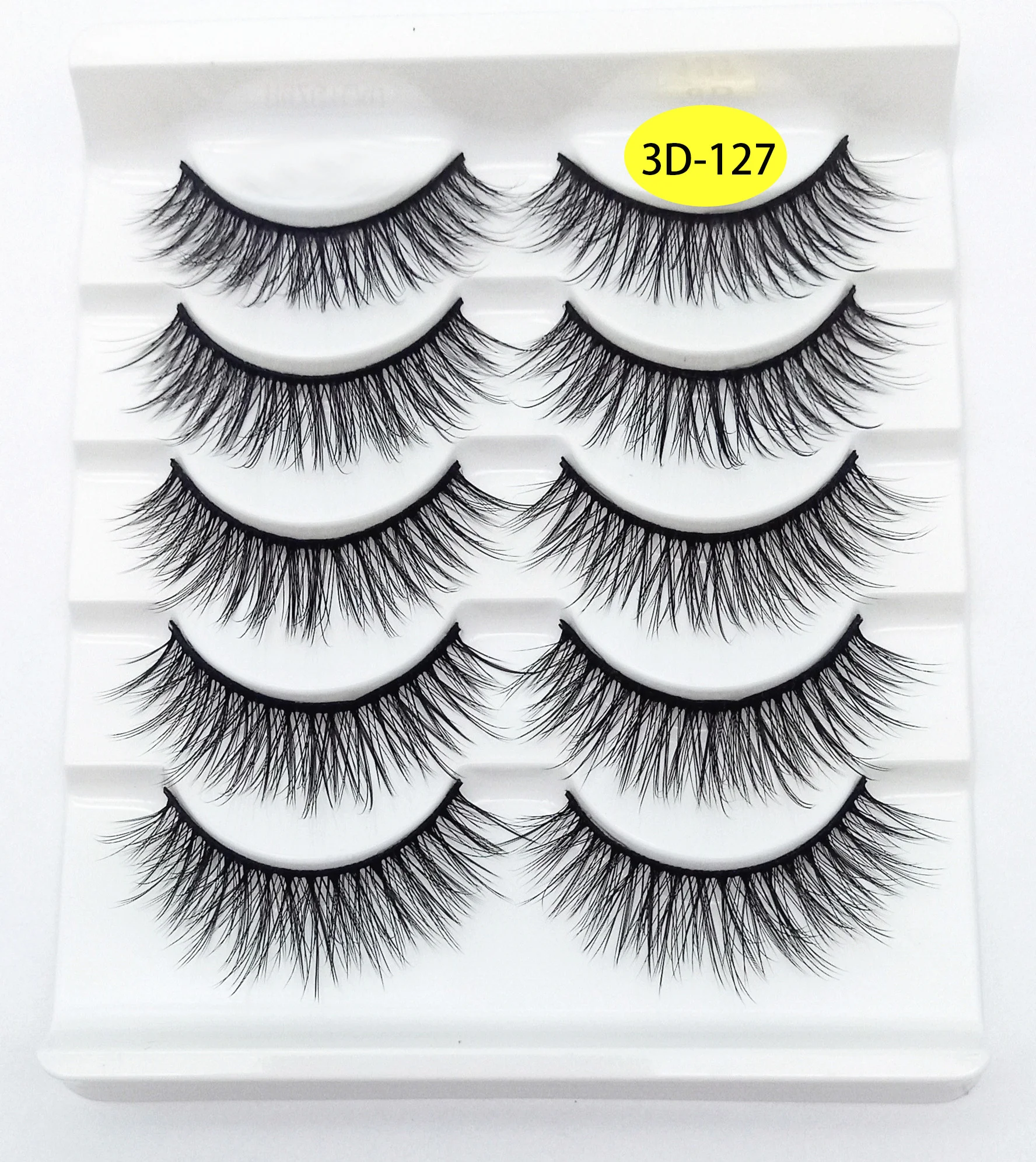 

False Eyelashes Lengthen Thick Curling Designs 5 Pairs/Set 3D Chemical Fiber Faux Cils Makeup Tools Beauty Salon