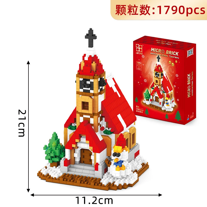 Счастливого Рождества блок игрушки микро строительные блоки Санта Клаус модель