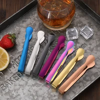 304 stainless steel colorful ice tong rock sugar ice bread pizza sandwich food clip kitchen utensils bar whisky drinking tool