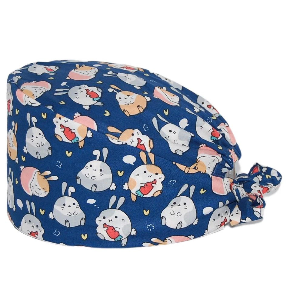 Шапка с принтом динозавра для медицинского персонала регулируемая хлопковая