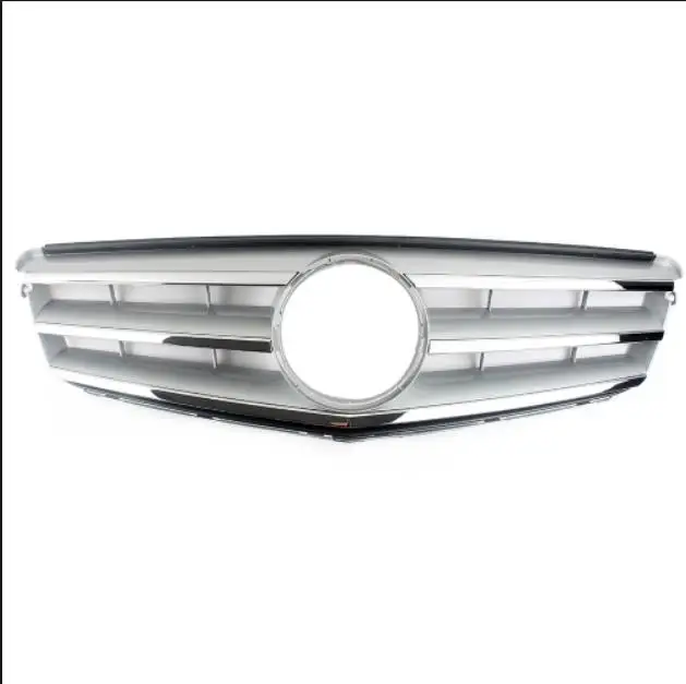 Silver Передний верхний гриль подходит для Mercedes Benz W204 c-класс 2008 2009 2010 2011 2012 2013 AMG GT черный бриллиант Серебристая решетка C180 - Цвет: Silver