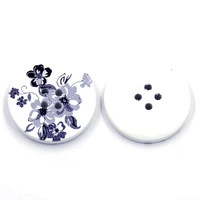 10pcs 30mm round white wood sewing buttons flower pattern 4 hole for scrapbook crafts ornaments apparel clothing gift card decor
