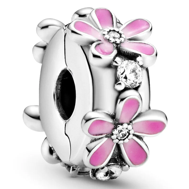 

Daisy Meadow Poetic Blooms Fixed Primrose Flower Butterfly Clip Charm 925 Sterling Silver Bead Fit Fashion Bracelet DIY Jewelry