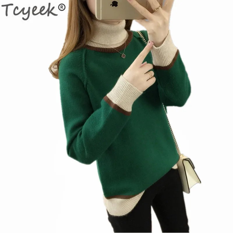 Style Pullover Autumn Fashion Knitted Turtleneck Sweater Women Winter Clothes Ladies Tops Sueter Mujer LWL840 | Женская одежда