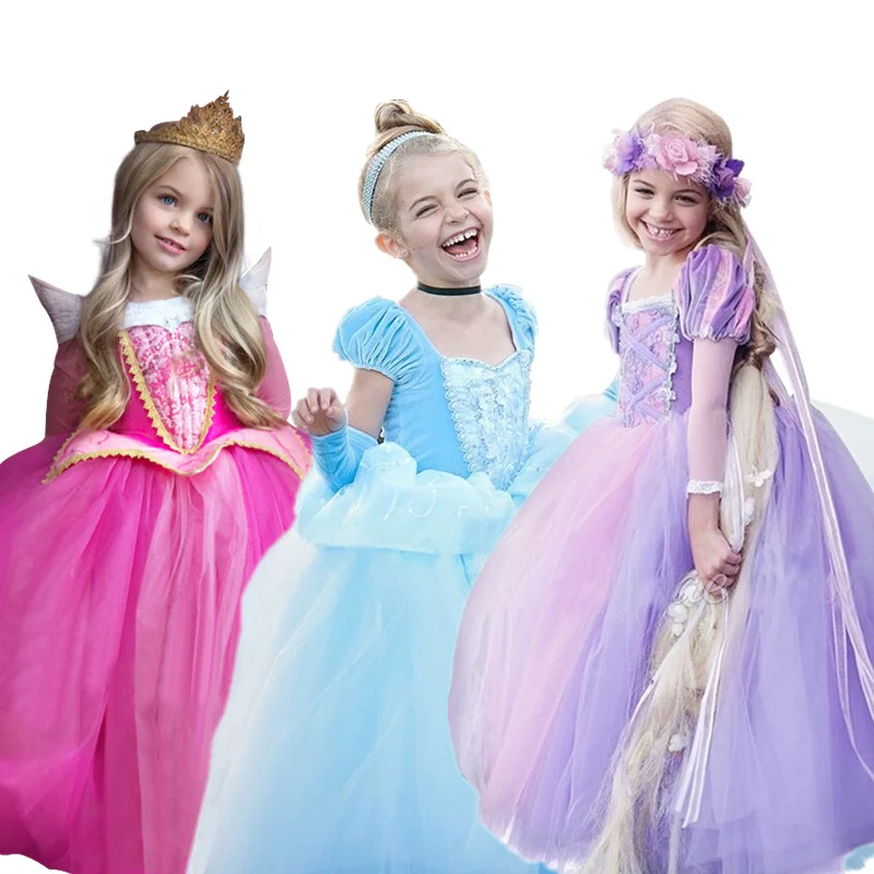 Princess Dress for Girls PrincessDress Long Sleeve Winter Children Cosplay 4-10Years Halloween Costume |