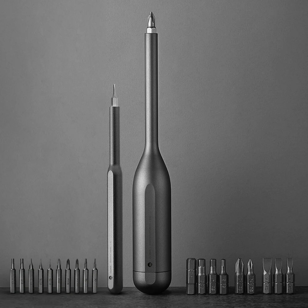 

20-in-1 Manual Screwdriver Set Home DIY Screw Driver Kit All Aluminum Body Electronic Repairing Tool with 20p S2 Alloy Steel Bit