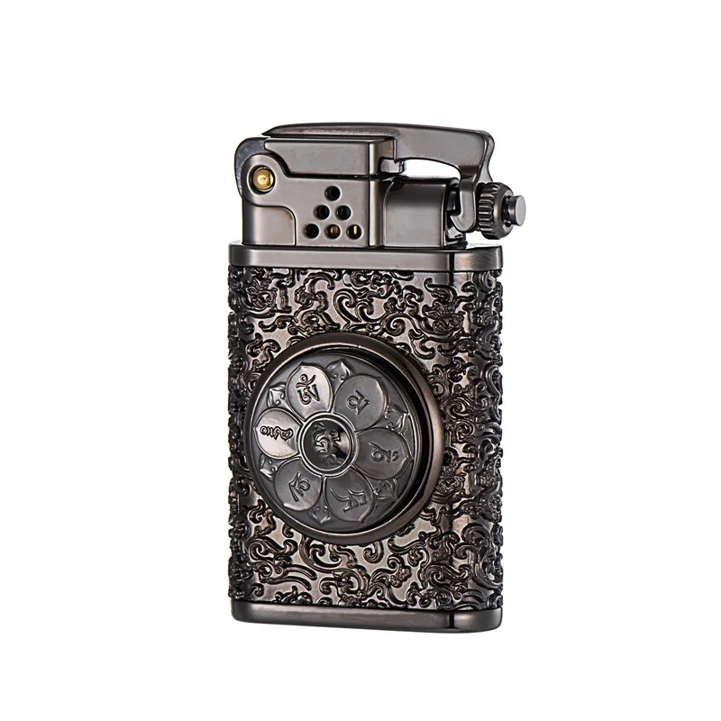 

Six-character Mantra Armor Brass Kerosene Lighter Creative Gifts Men's Gifts Exquisite Retro Lighter Smoke Accessories for Weed