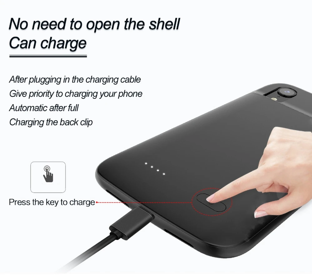 10000 мАч батарея зарядное устройство чехол для iPhone 11 12 Pro Max 5S 5 SE 5C 6 6S 7 8 plus X XR XS MAX Power