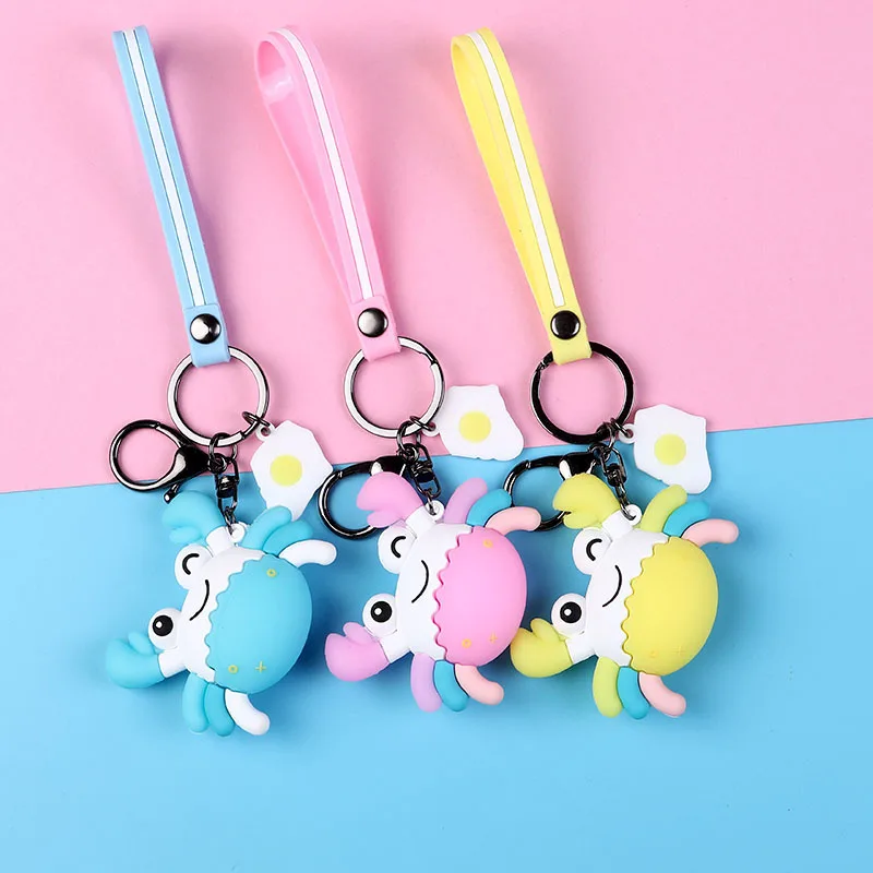 Милый мультфильм краб Фигурки ПВХ кукла брелок кулон для женщин Сумка кошелек