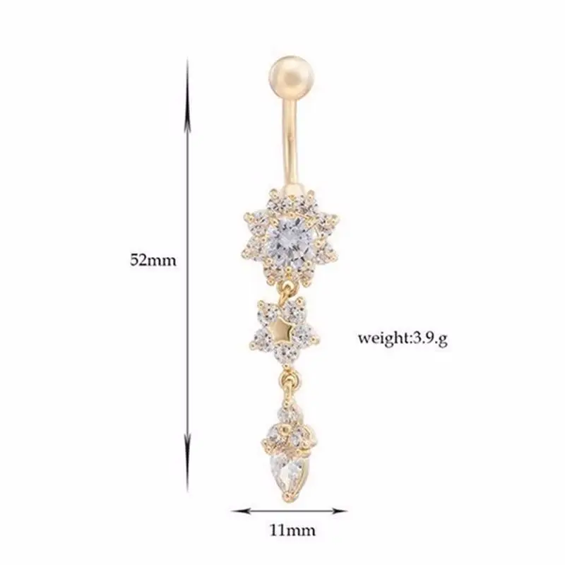 Fashion Allergy Free Belly Ring Navel Body Piercing Jewelry Medical Steel Dangle Button Accessories forWomen |