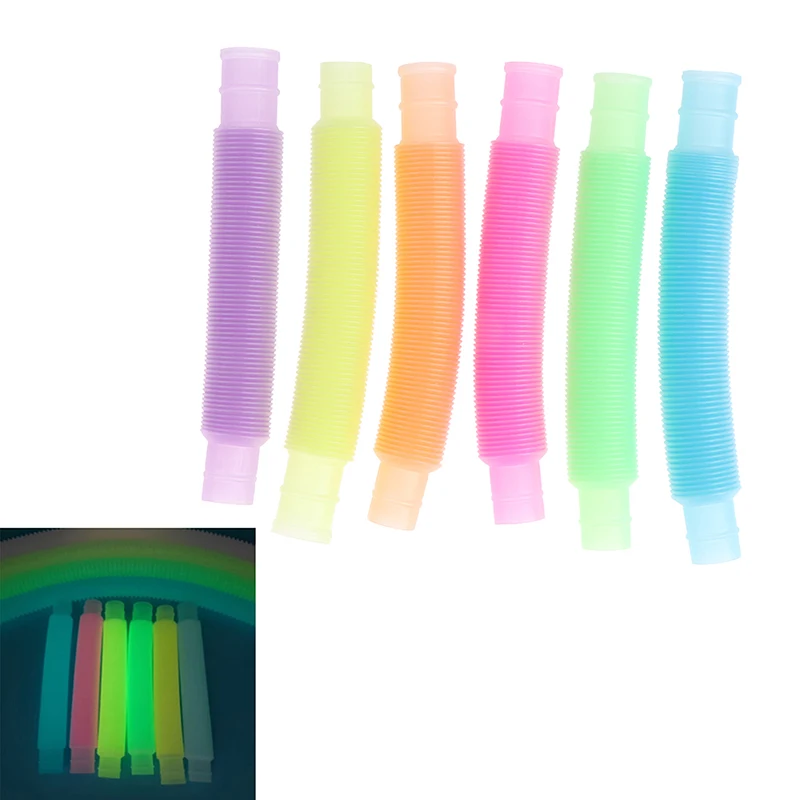 

5Pcs Sensory Luminous Pop Tube Fidget Children Bellows Squeeze Toy DIY Fluorescent Tubes Stress ADHD Autism Anxiety Kids Supply